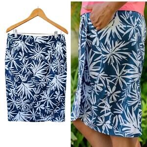NEW RIPSKIRT Hawaii Wrap Skirt Length 3 Medium Navy Tropical Palms Travel Beach
